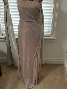 Strapless Sparkle Evening Gown - Blush Pink